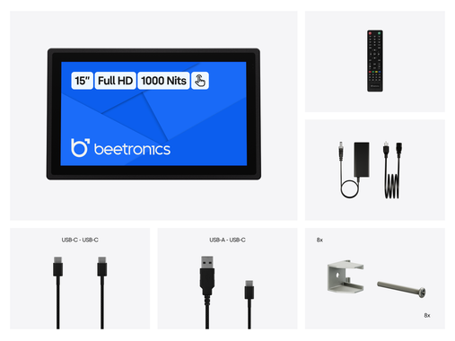 15 Inch Touchscreen Metal (High Brightness)